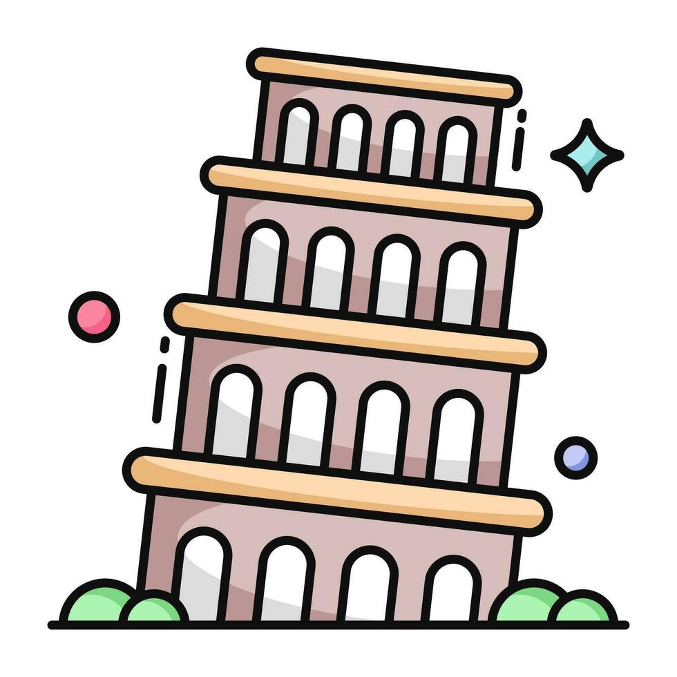 Modern design icon of Pisa tower vector