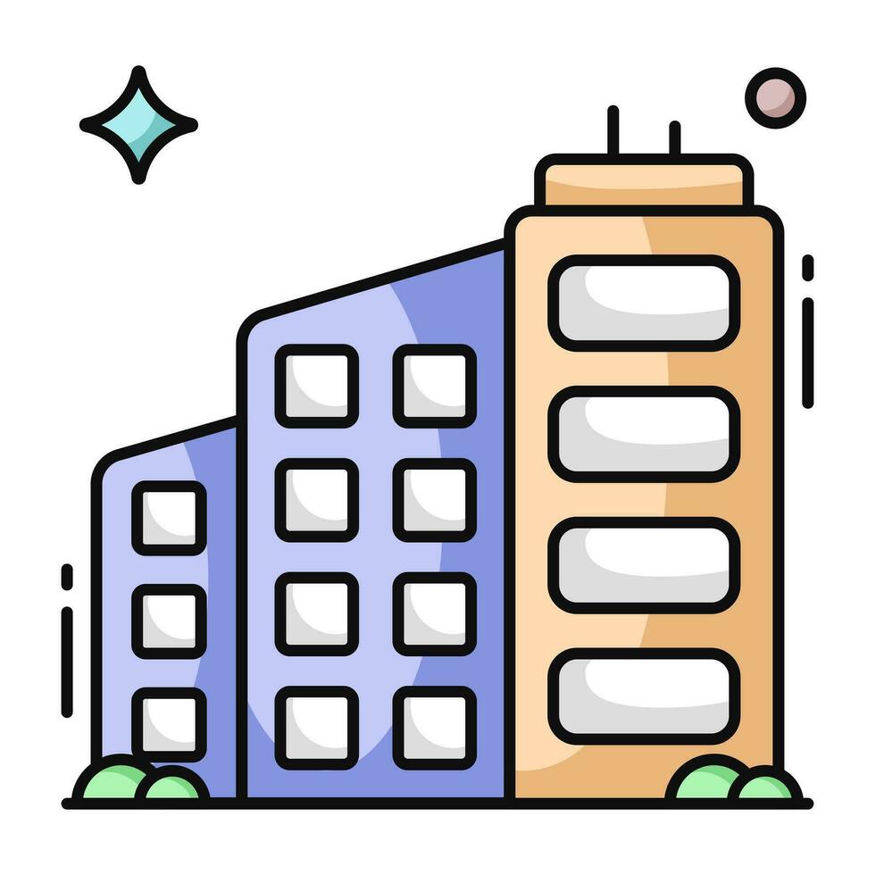 Modern design icon of commercial building vector