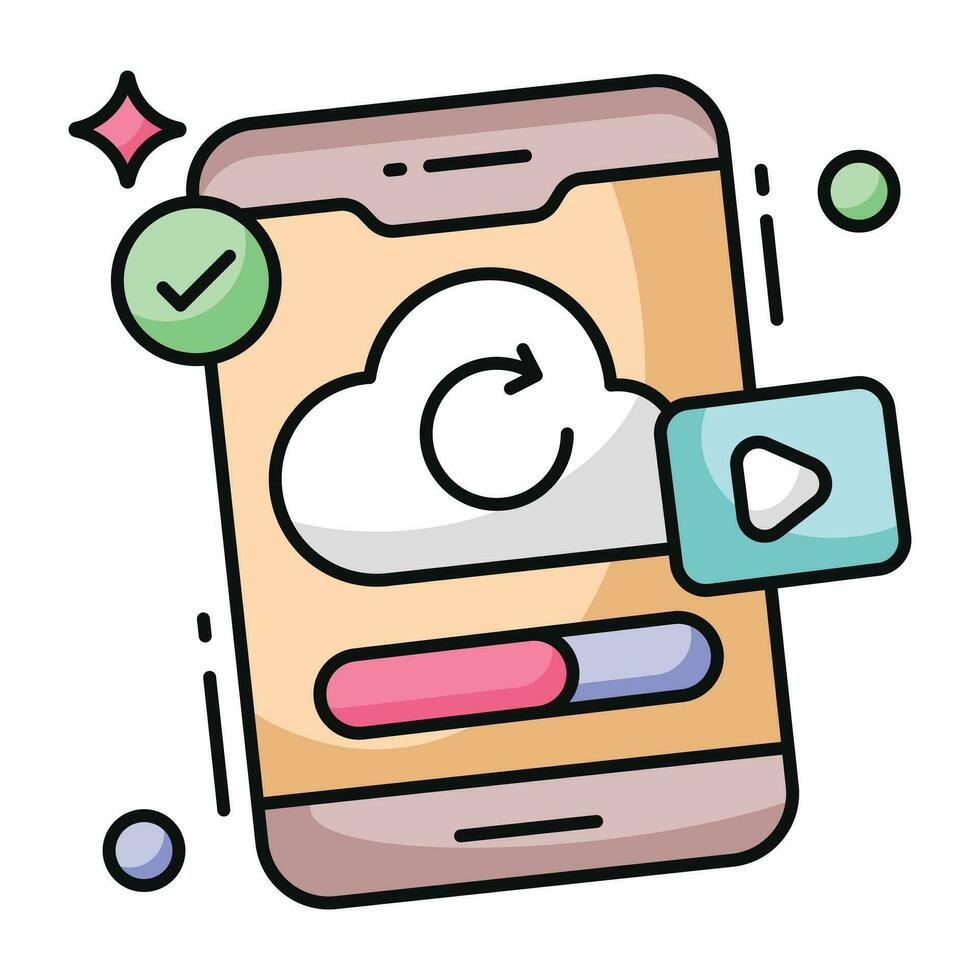 Unique design icon of cloud reload vector