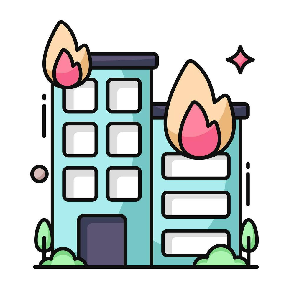 Premium download icon of building fire vector