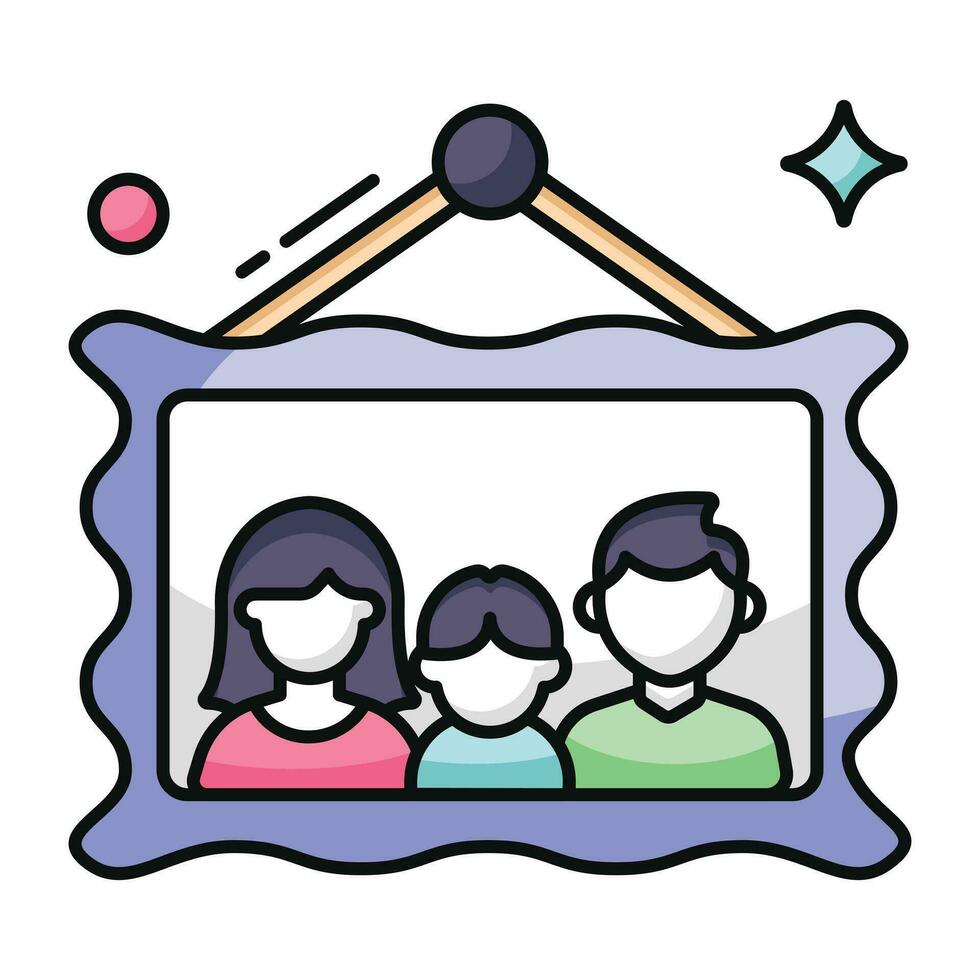 An icon design of family picture frame vector