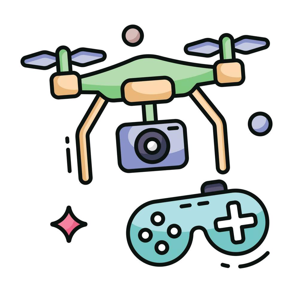 icono de diseño único de cámara de drones vector