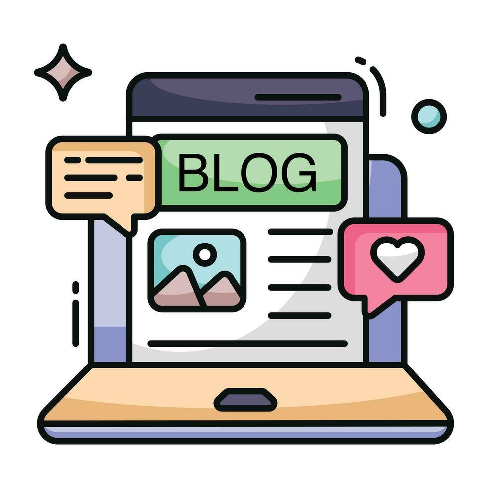 Editable design icon of web blog vector