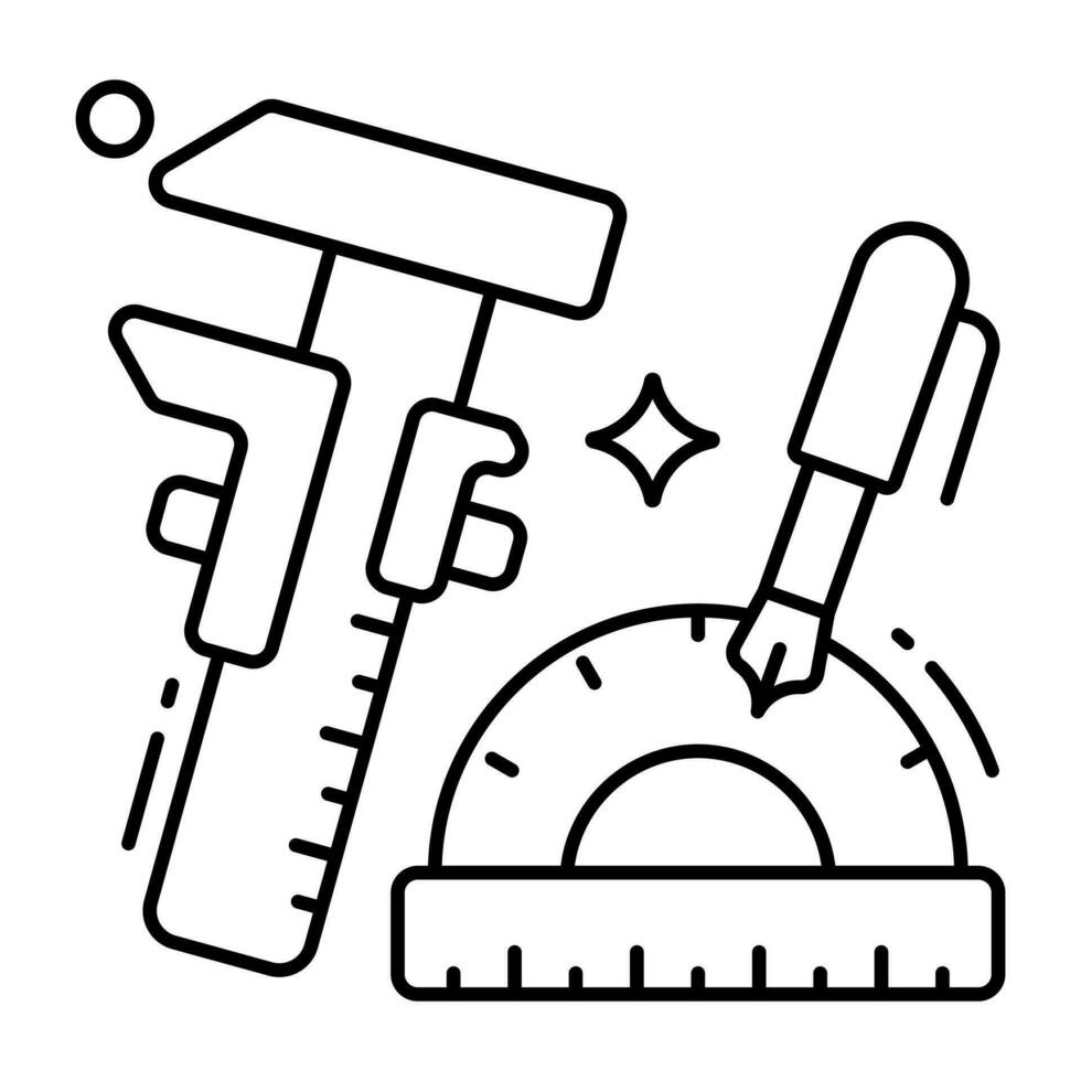 An editable design icon of construction tools vector