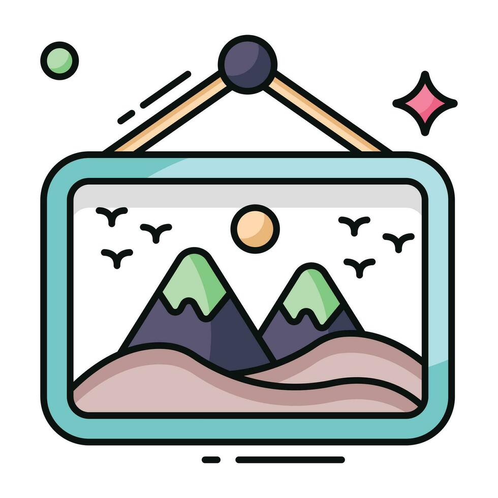 An icon design of picture frame vector