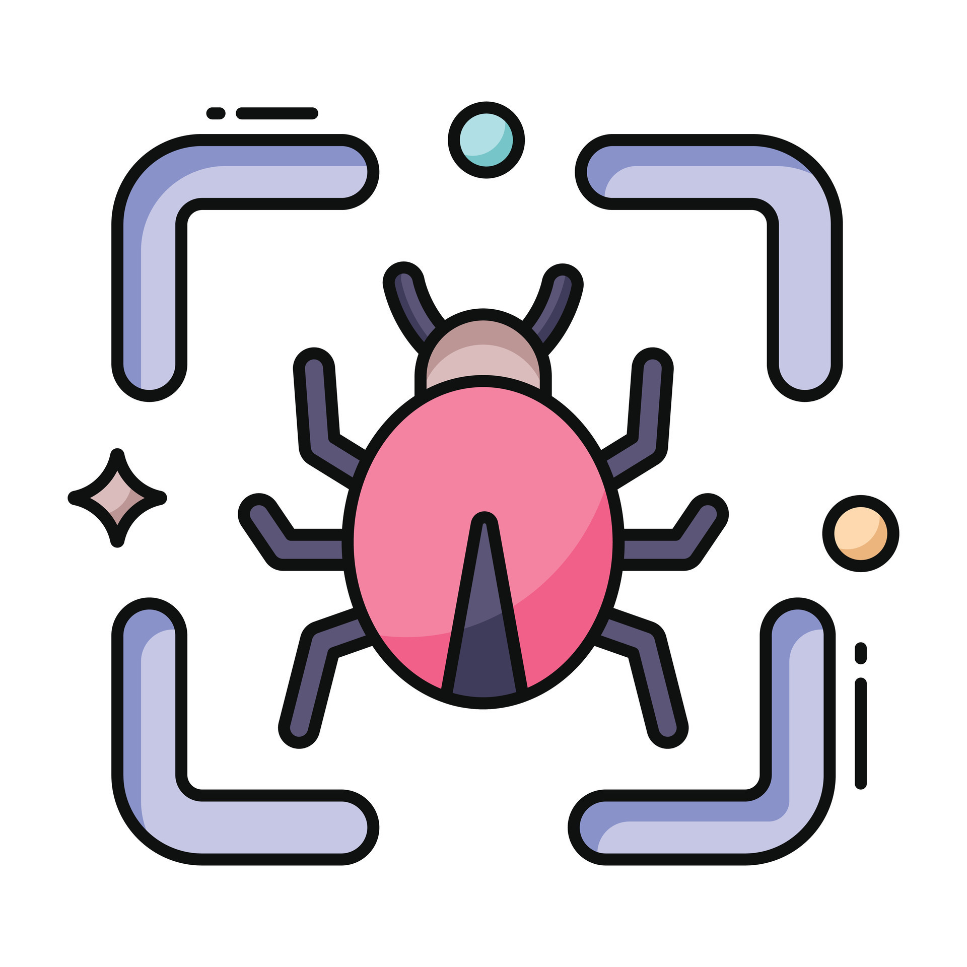 A unique design icon of bug scan 36373086 Vector Art at Vecteezy