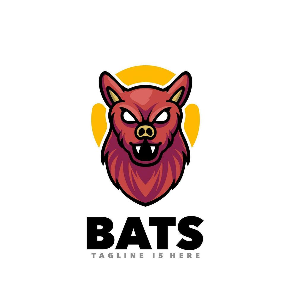 Bats angry mascot design logo vector