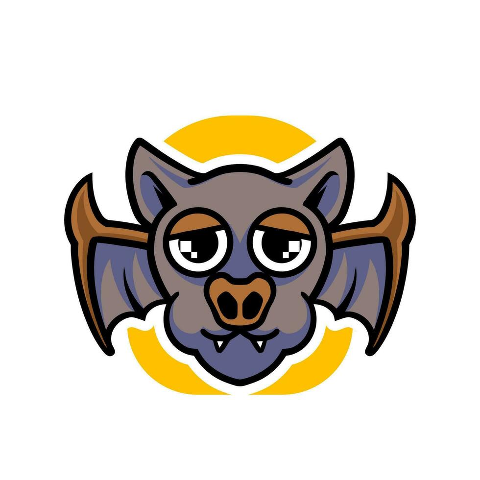 Bat head mascot cartoon design vector