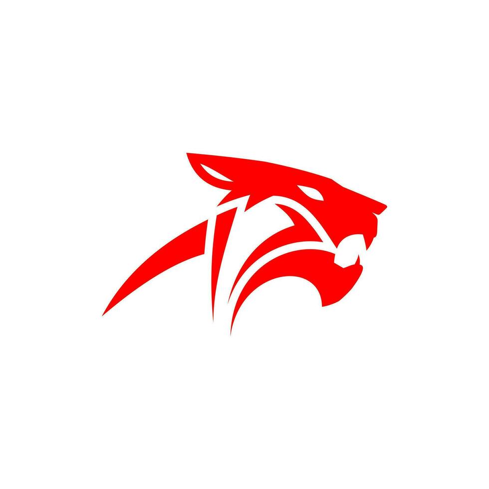 a red tiger head logo on a white background vector