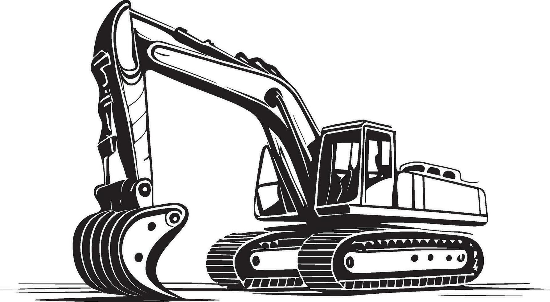 AI generated Backhoe Excavator Illustration vector