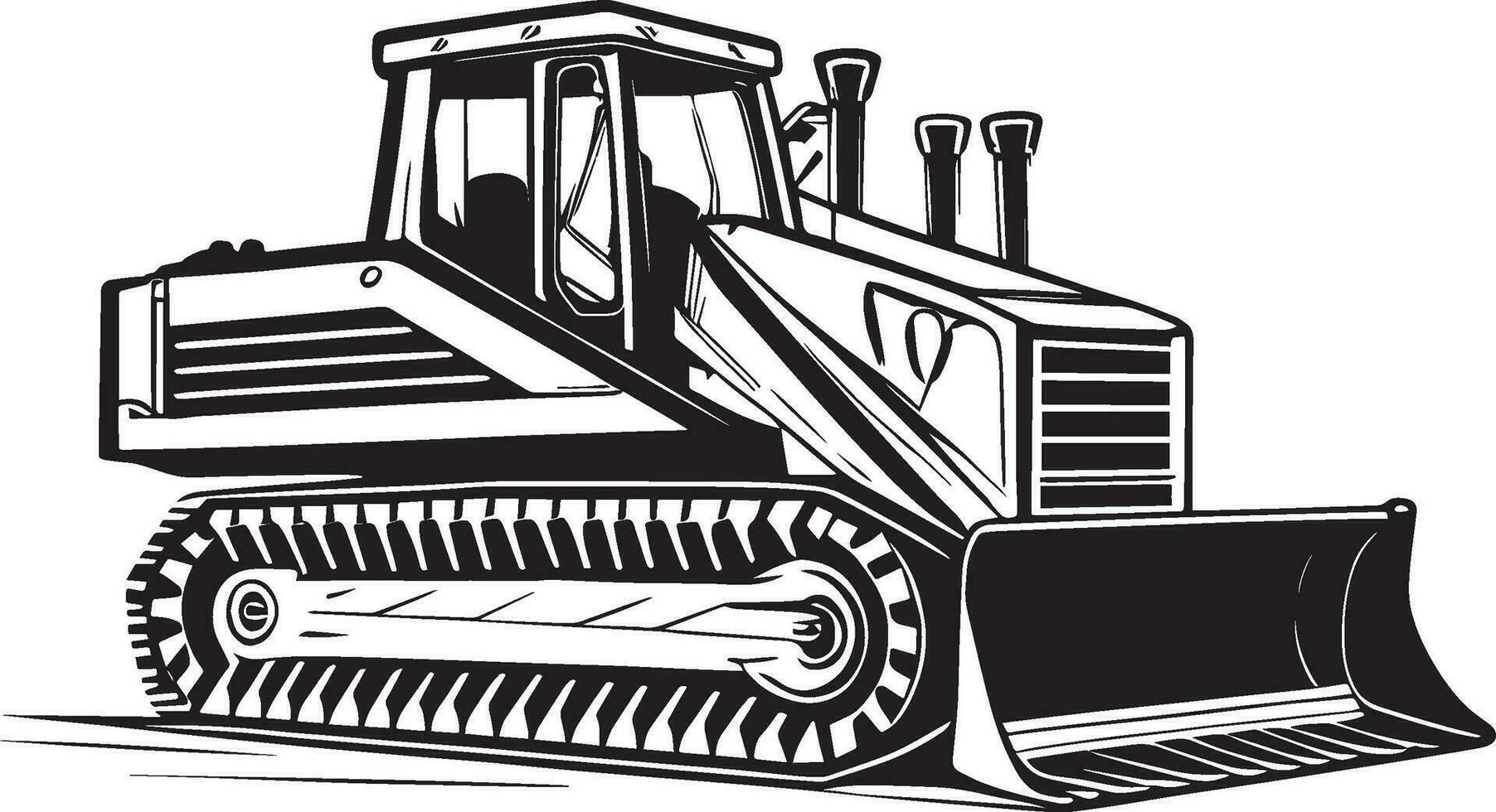 AI generated Bulldozer Excavator Illustration vector