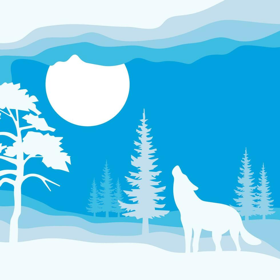 winter papercut background vector