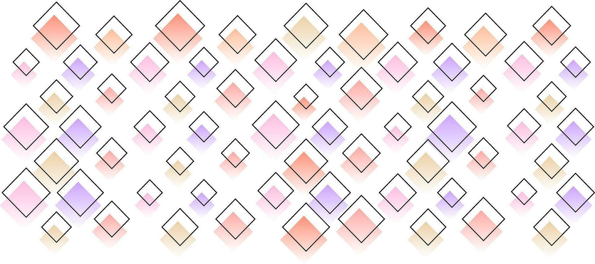 pastel peach squares diamond gradient with line pattern design background vector