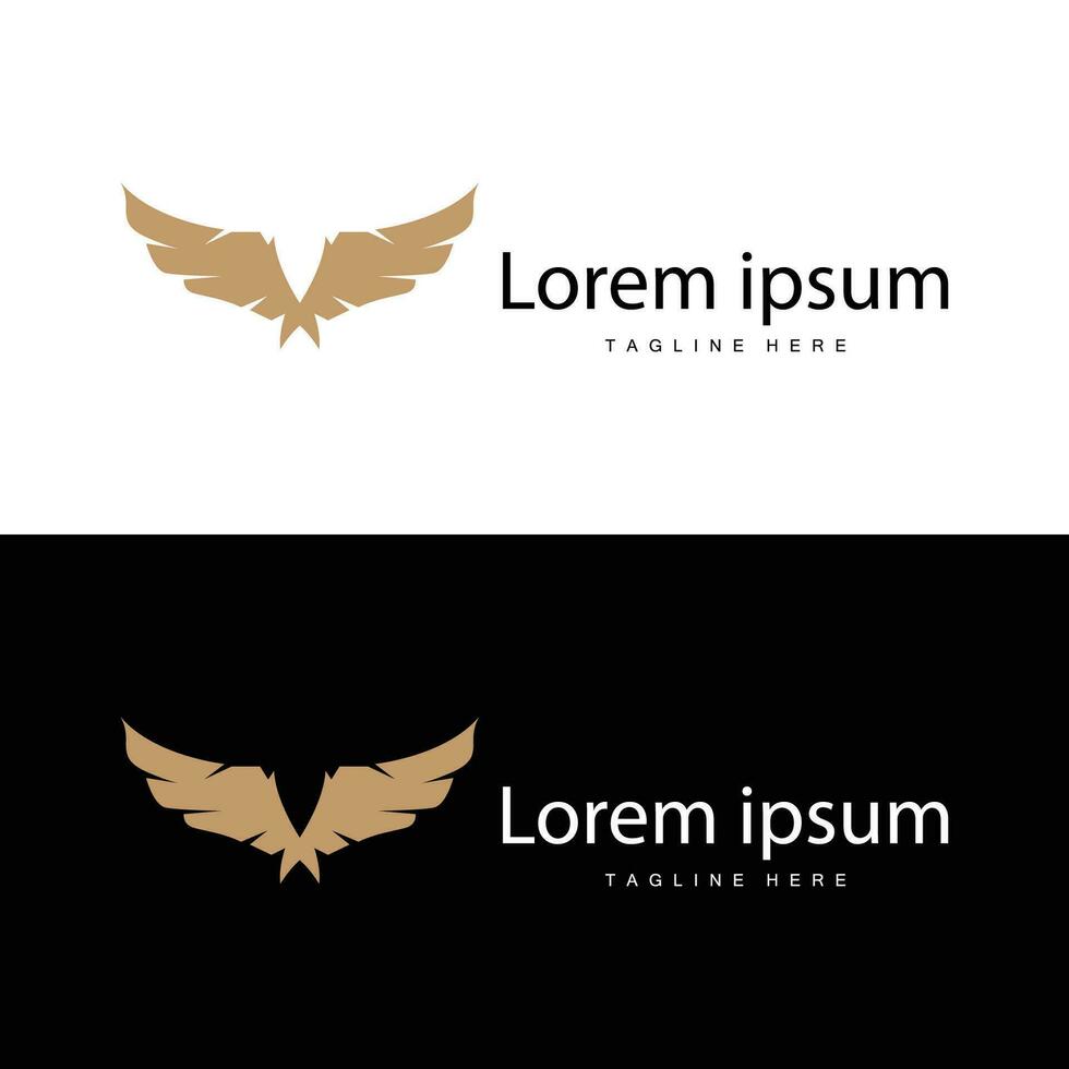 Wing logo black silhouette design simple minimalist bird wings vector illustration template