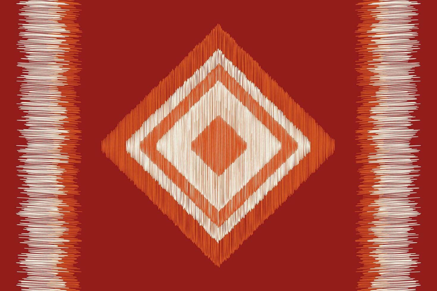 Ethnic Ikat fabric pattern geometric style.African Ikat embroidery Ethnic pattern red christmas day background. Abstract,vector,illustration.Texture,clothing,frame,decoration,motif. vector