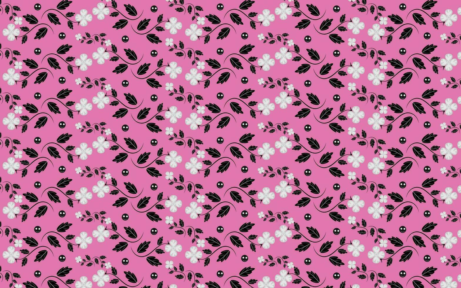 Floral pink color pattern and background vector
