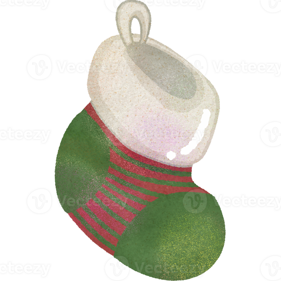 Christmas Cute Vibrant Christmas Sock Papercraft png