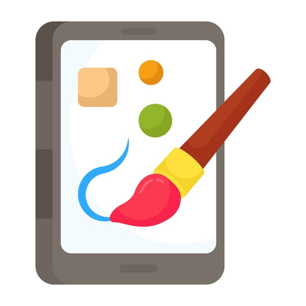 Conception flat design icon of mobile designing vector