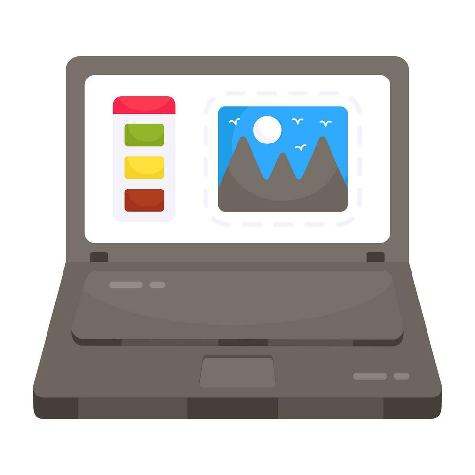 Conceptual flat design icon of online landscape vector