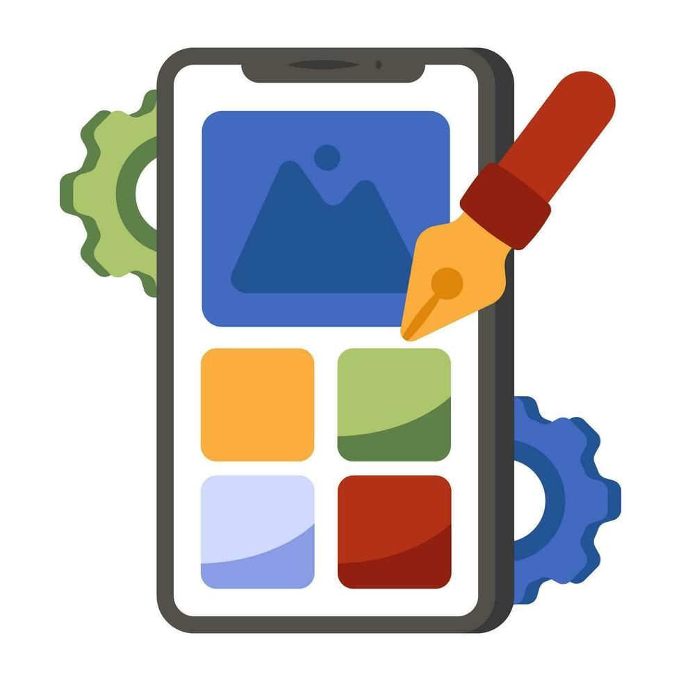 Unique design icon of mobile landscape vector