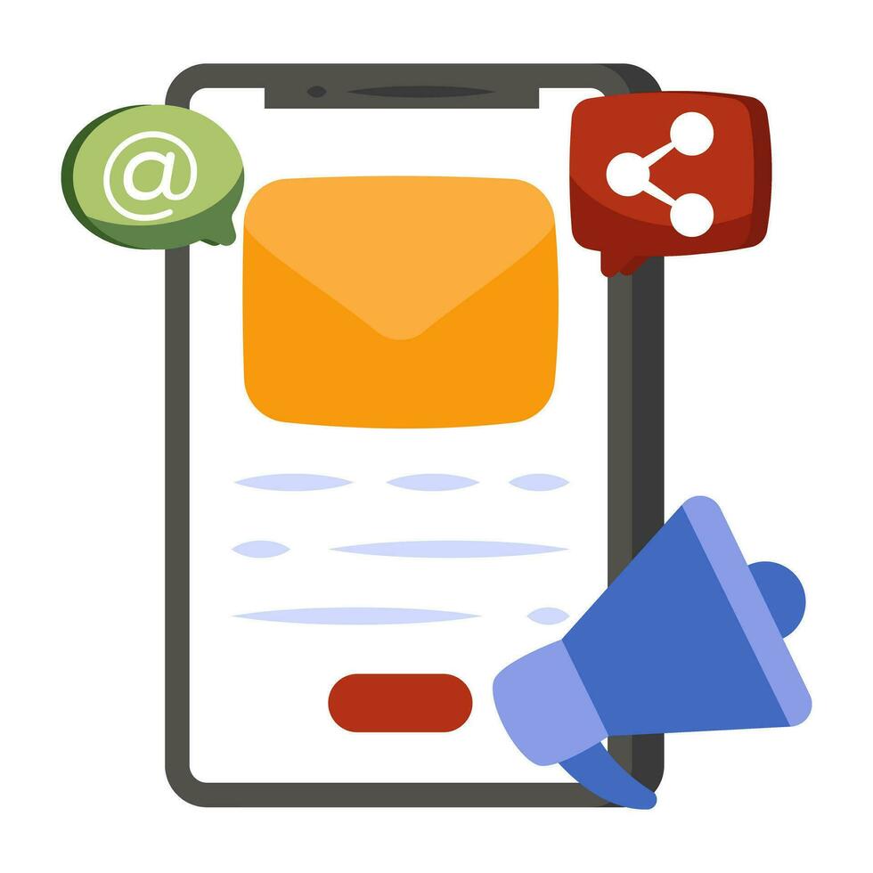 A unique design icon of mobile mail promotion vector