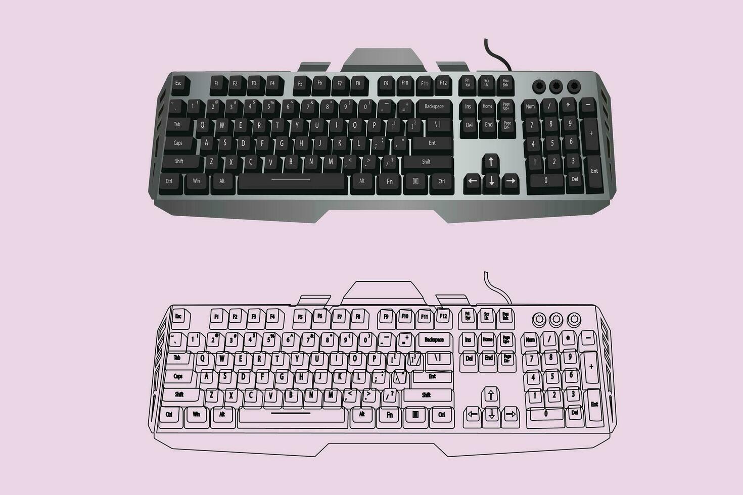 juego de azar teclado parte superior ver aislado en antecedentes vector ilustración eps