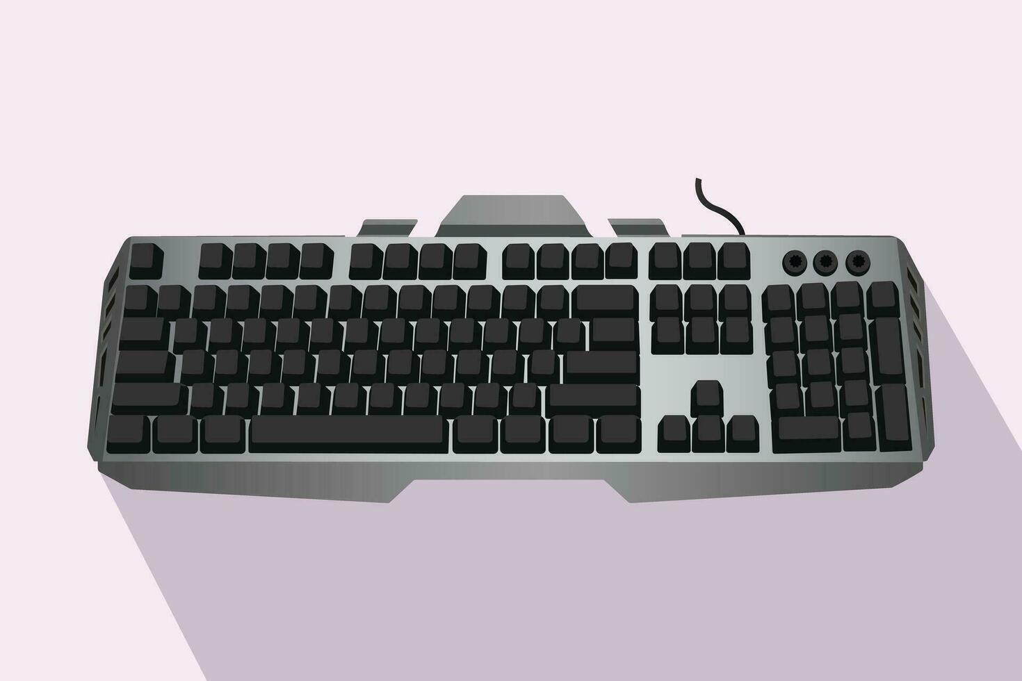 Gaming keyboard top view isolated on Background vector illustration eps
