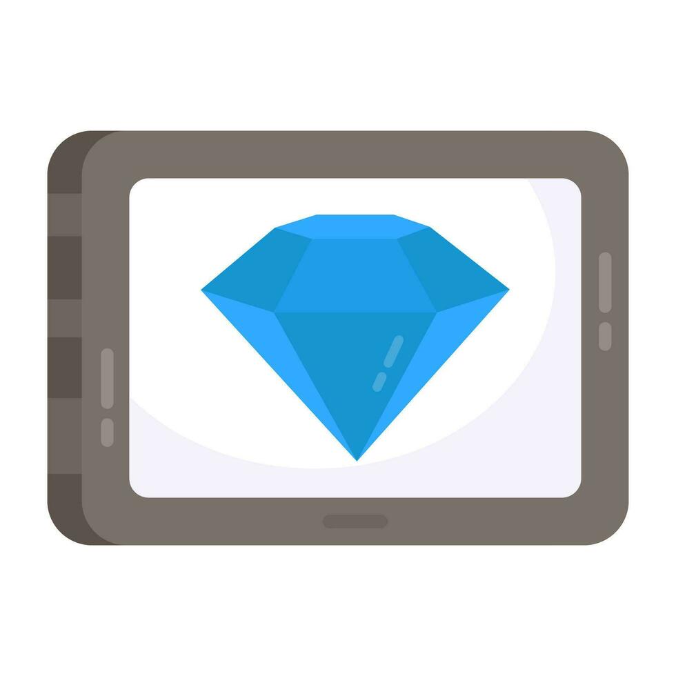 An icon design of mobile diamond vector