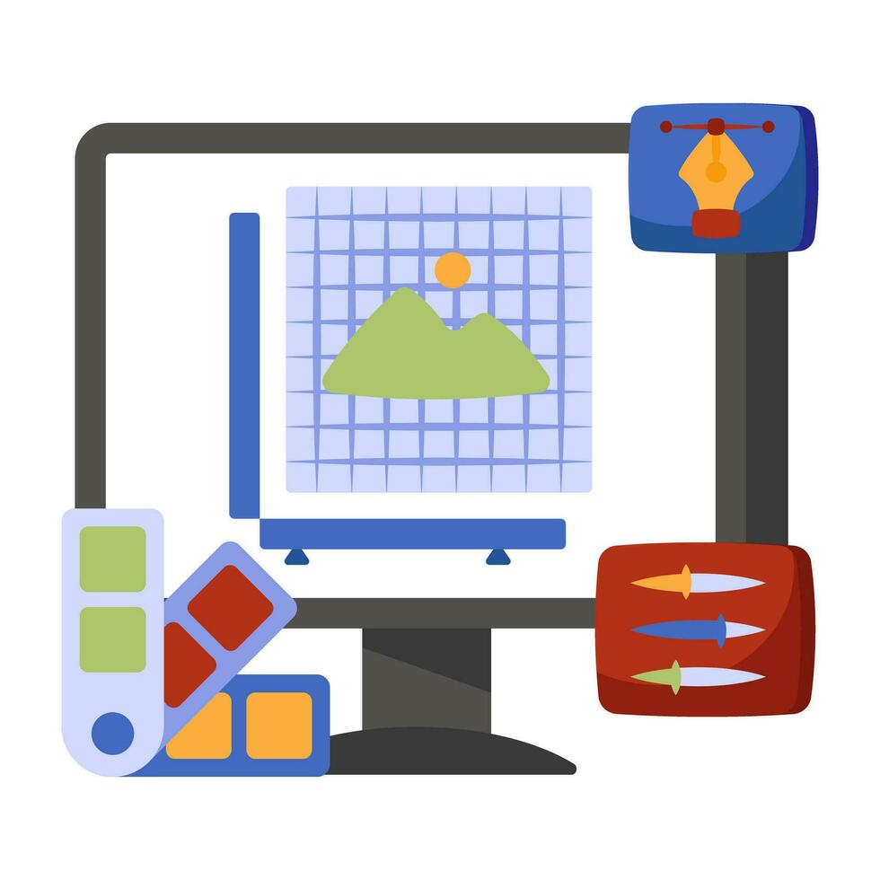 An editable design icon of landscape vector