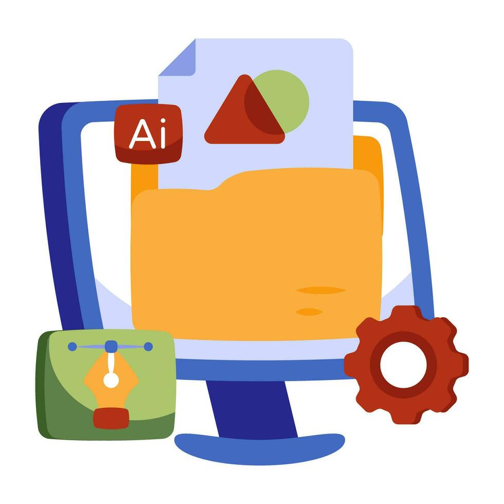 Trendy vector design of folder setting