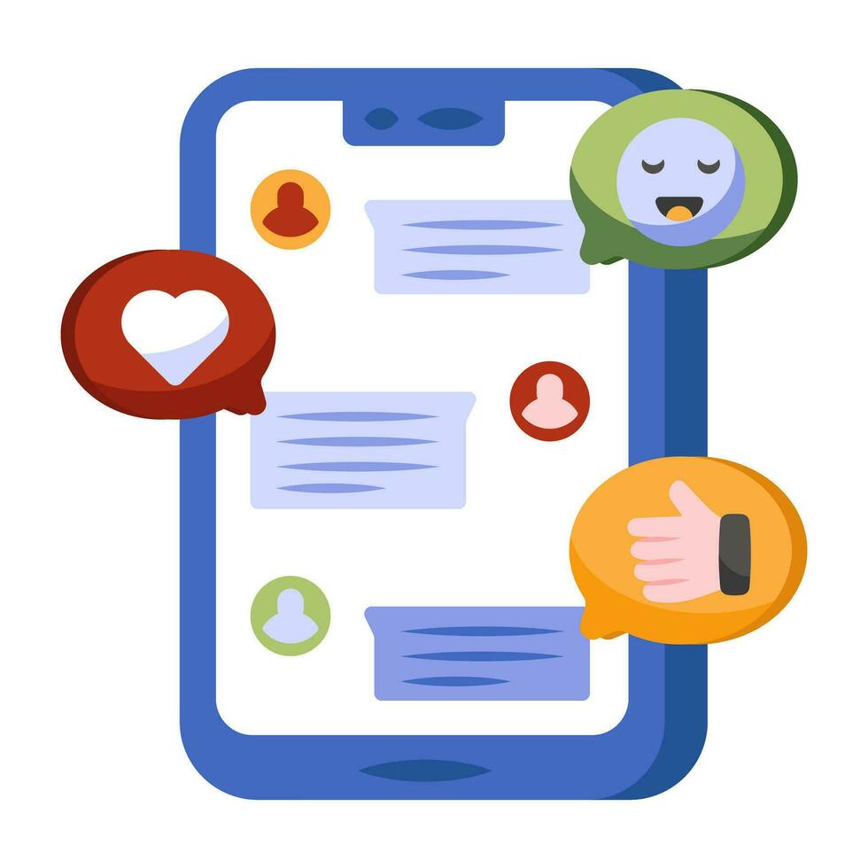 Trendy design icon of mobile chatting vector