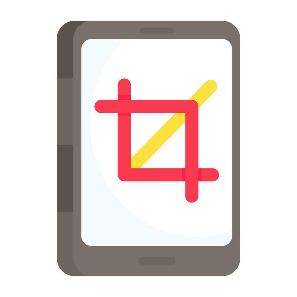 Modern style icon of mobile crop tool vector