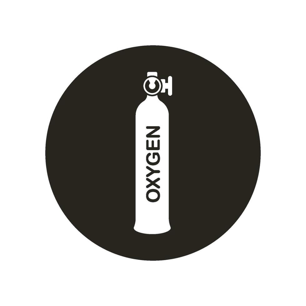Oxygen cylinder icon vector
