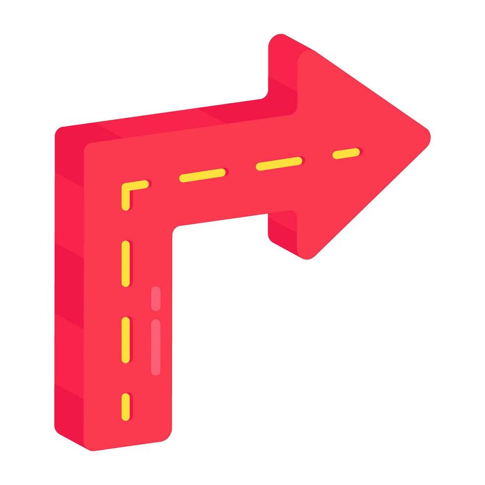 Modern design icon of turn right arrow vector