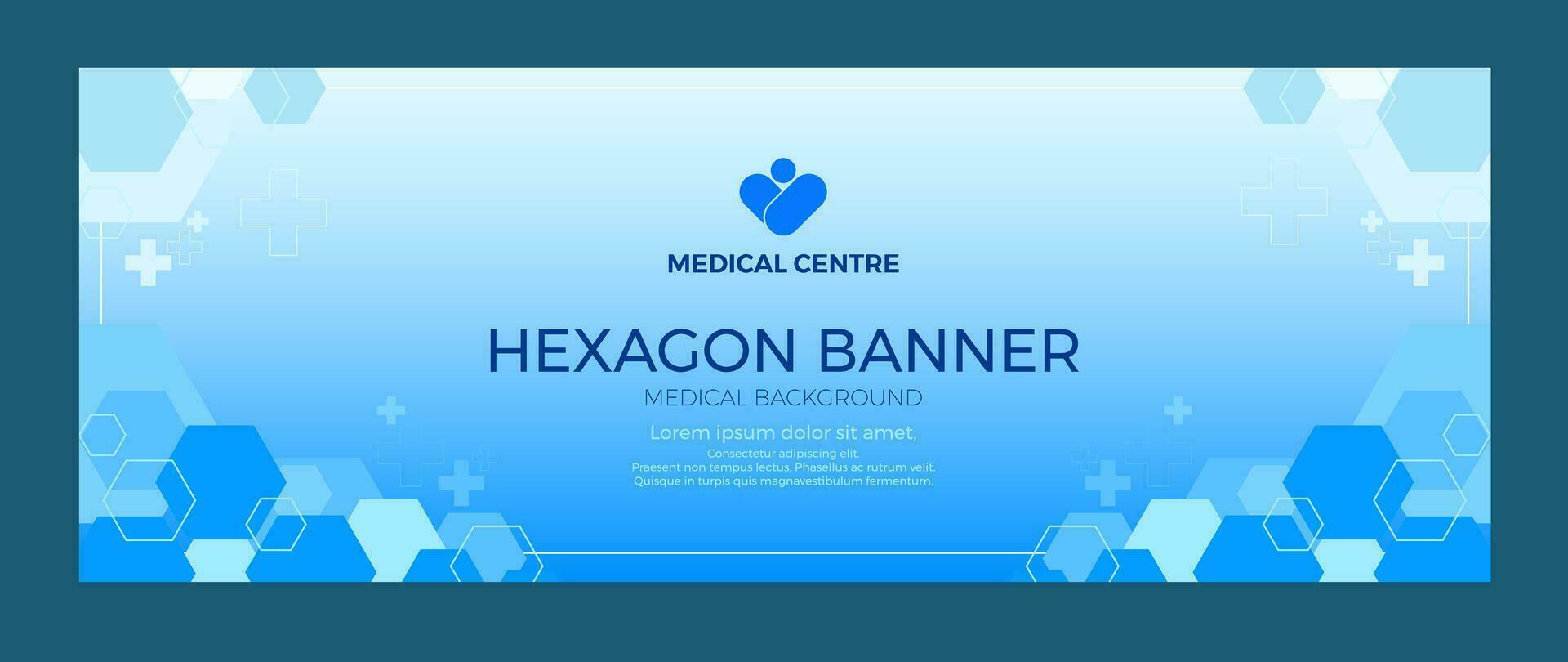 Blue Hexagon Banner Background vector