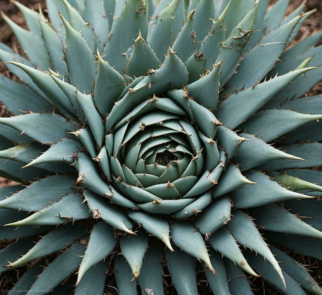 AI generated Aloe vera plant in botanical garden, close up. photo