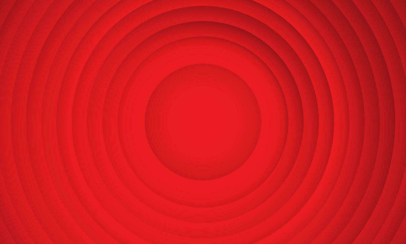 Abstract circle layers texture on red background with shadow. vector