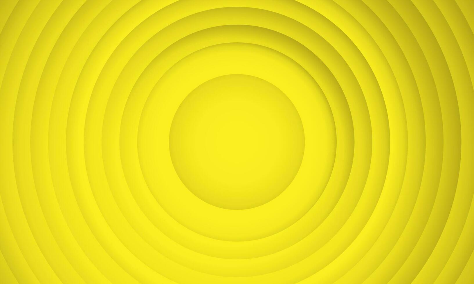 Abstract circle layers texture on yellow background with shadow. vector