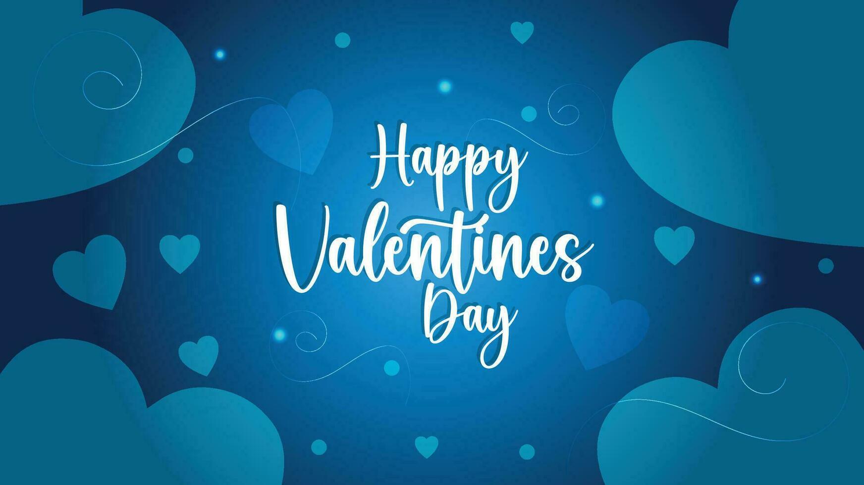 Happy Valentines Day Blue Background Design Template vector