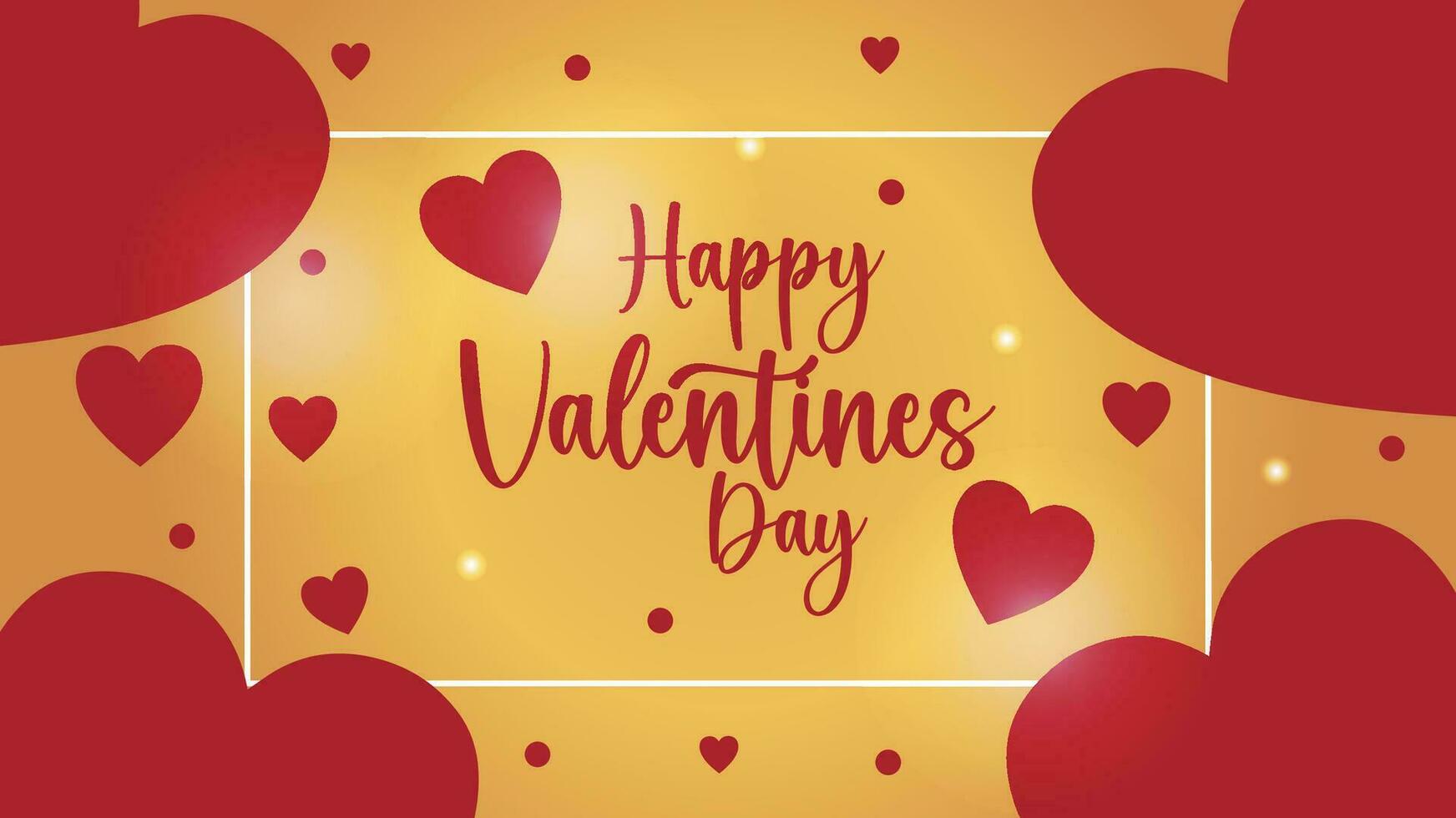 Happy Valentines Day Golden Background Design Template vector