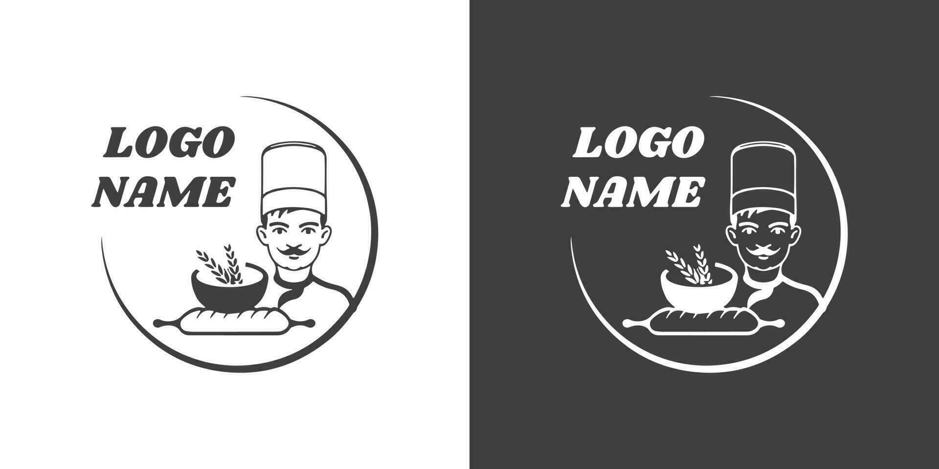 Food Chef restaurant logo design template. Chef logo design. vector