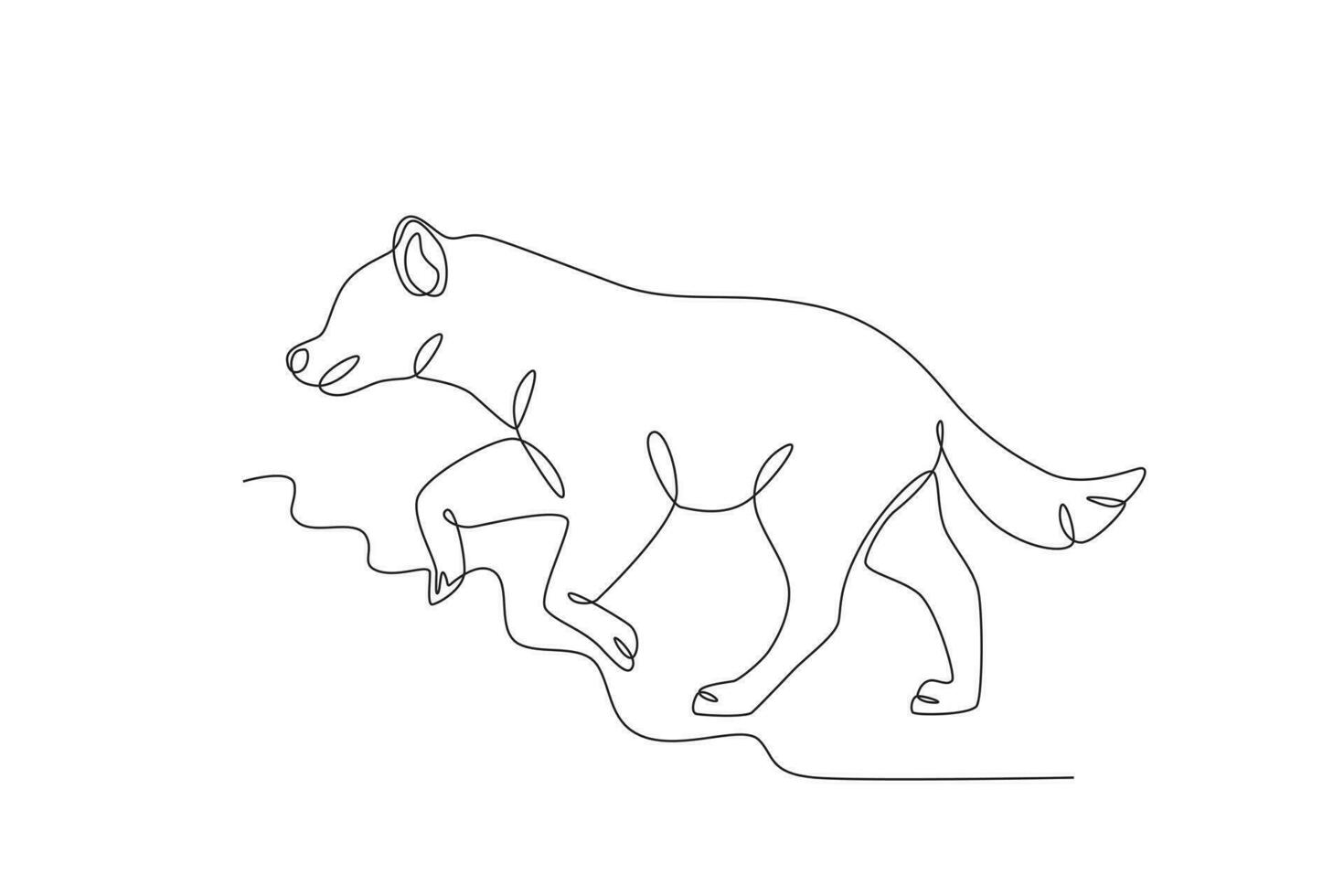 A dog raises its front paws vector