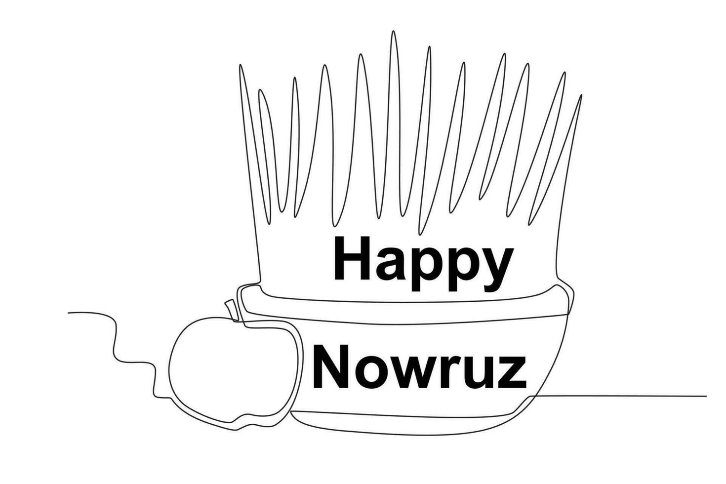 rice and apples on Nowruz celebrations vector