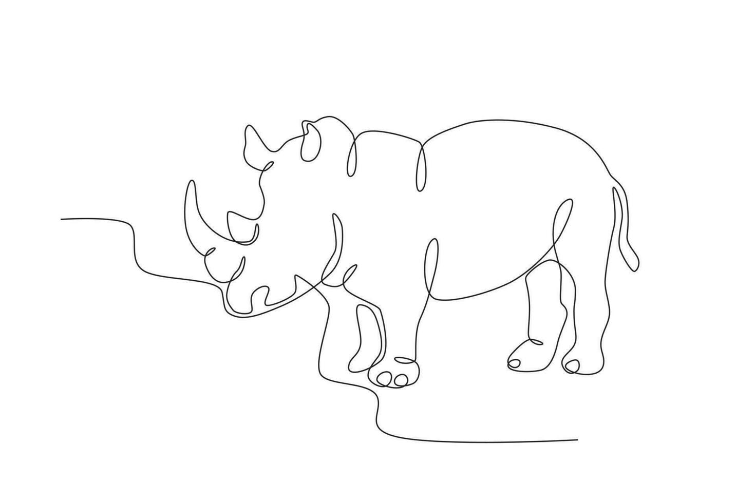 A walking rhino vector