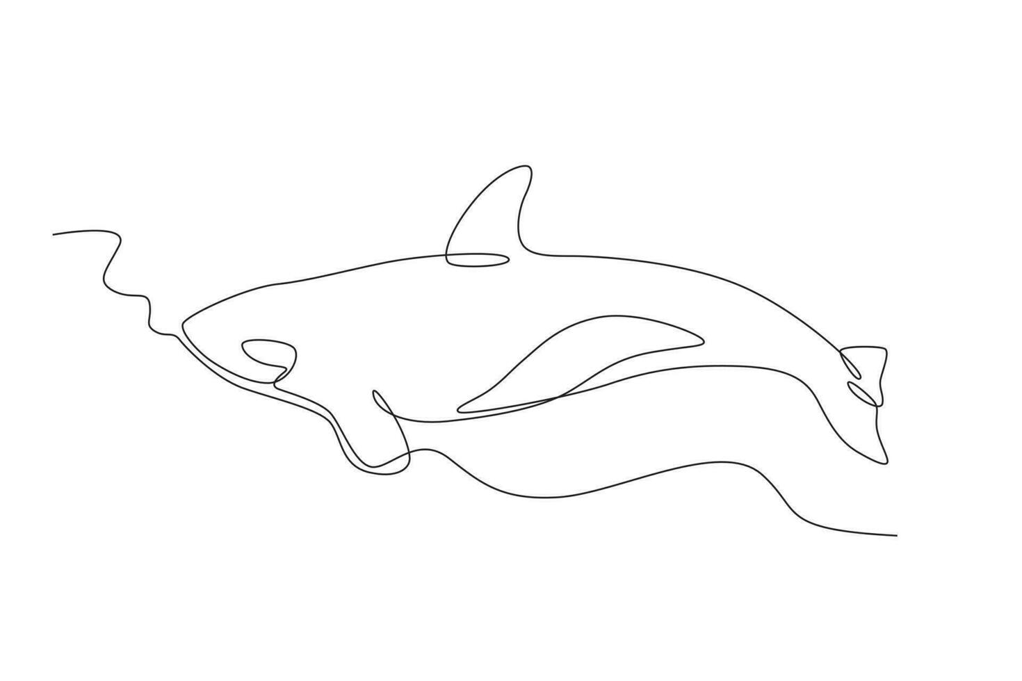 A shark swims fast vector