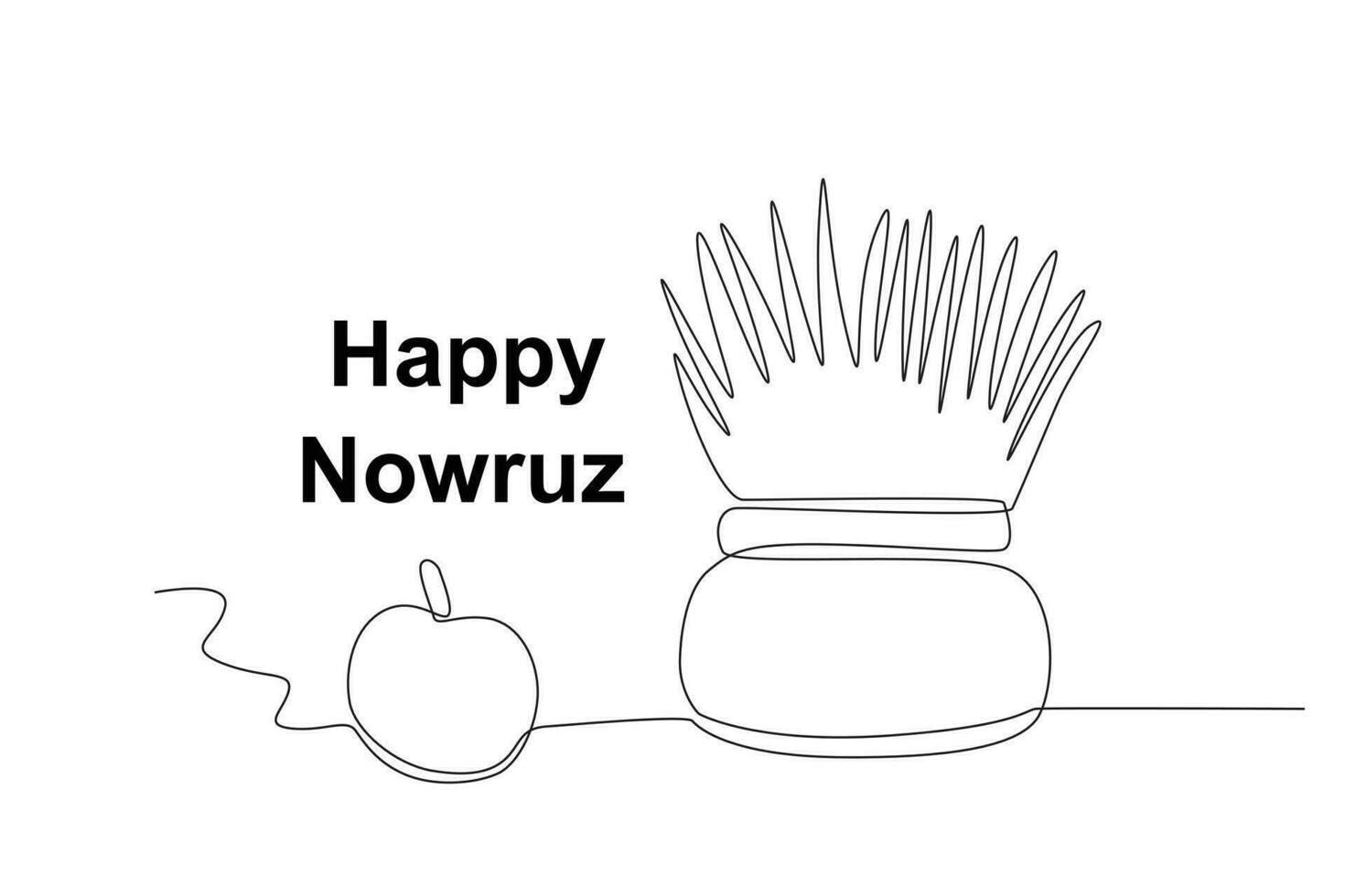 The symbols of the Nowruz celebration are apples and rice vector