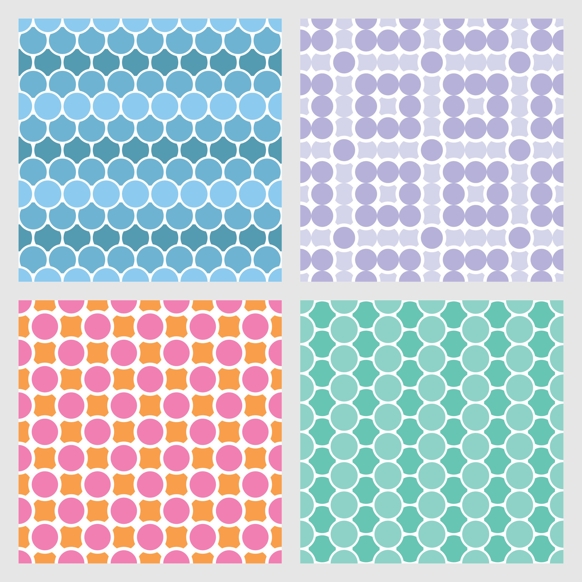 Colorful Abstract Circle Basic Shape Seamless Patterns 36375292 Vector ...