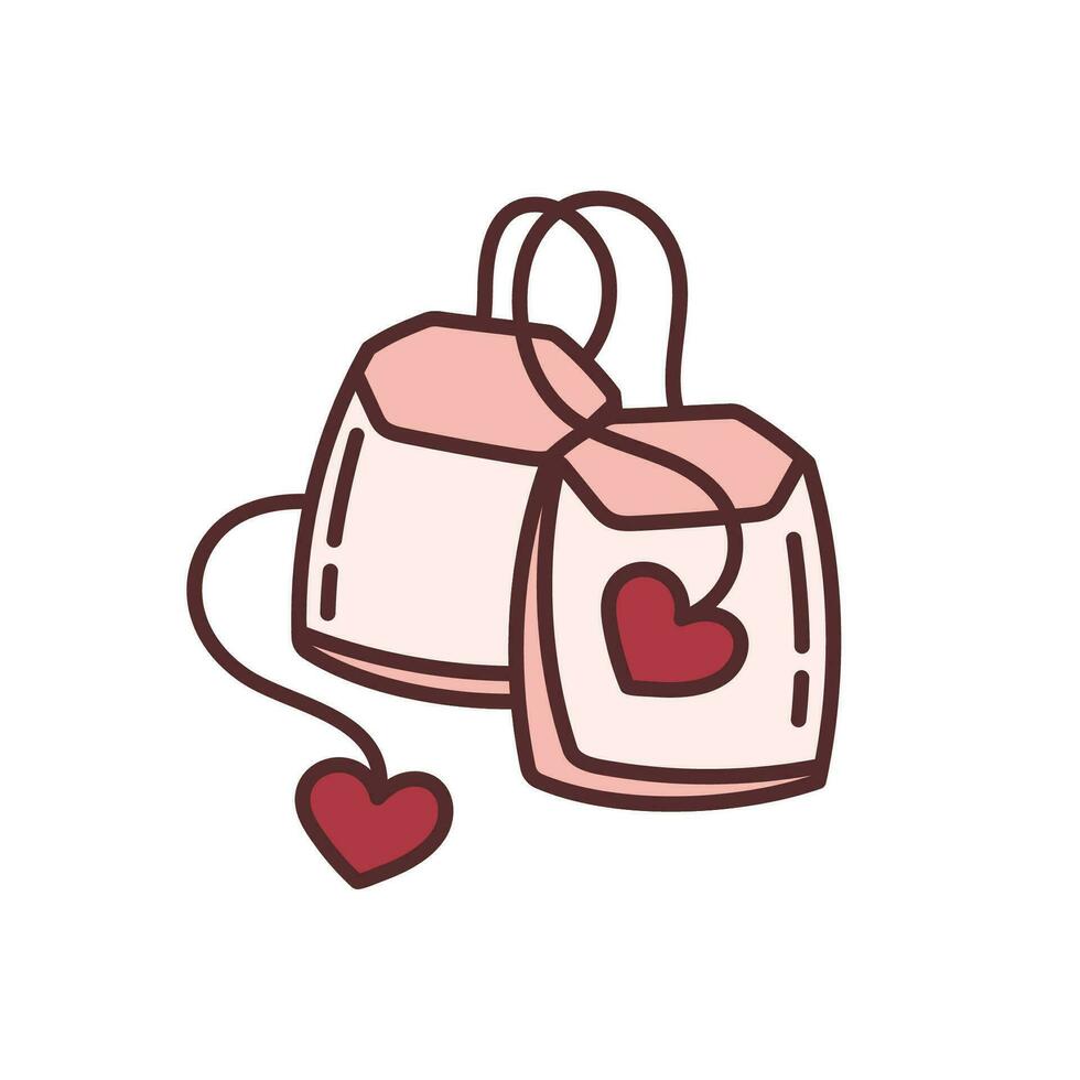 té pantalones para un Pareja en amor. kawaii garabatear icono para San Valentín día vector