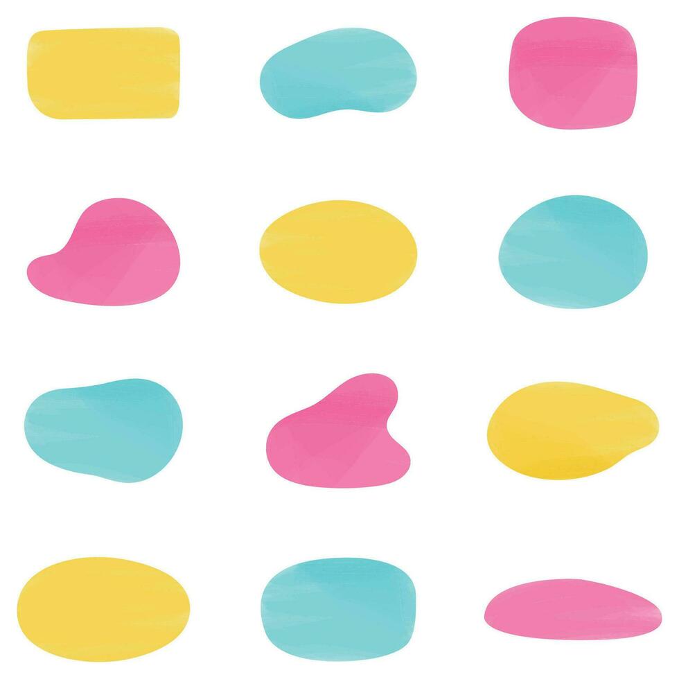 A set of abstract spots, blobs and shapes of different colors vector