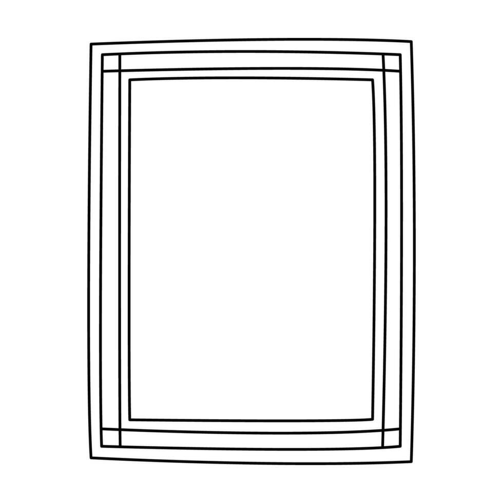 Simple vintage hand drawn doodle frame or border vector